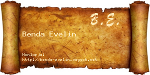 Benda Evelin névjegykártya
